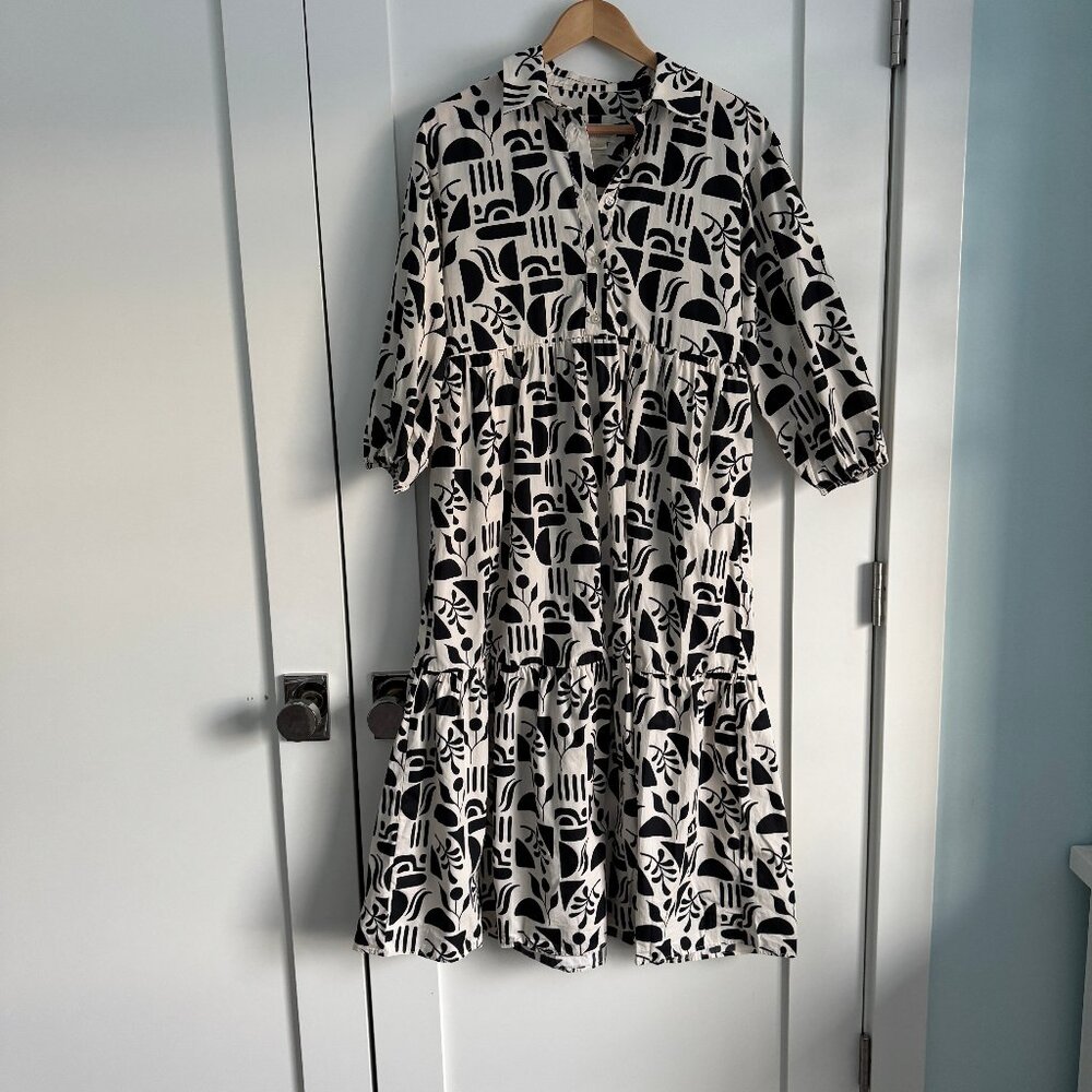 Anthropologie Maeve The Bettina dress in Black and Ecru Size XS